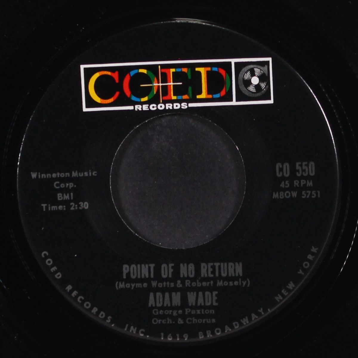 the writing on the wall / point of no return by ADAM WADE