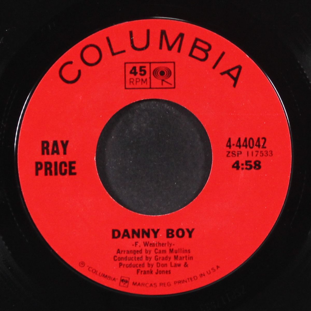 danny boy / i let my mind wander by RAY PRICE