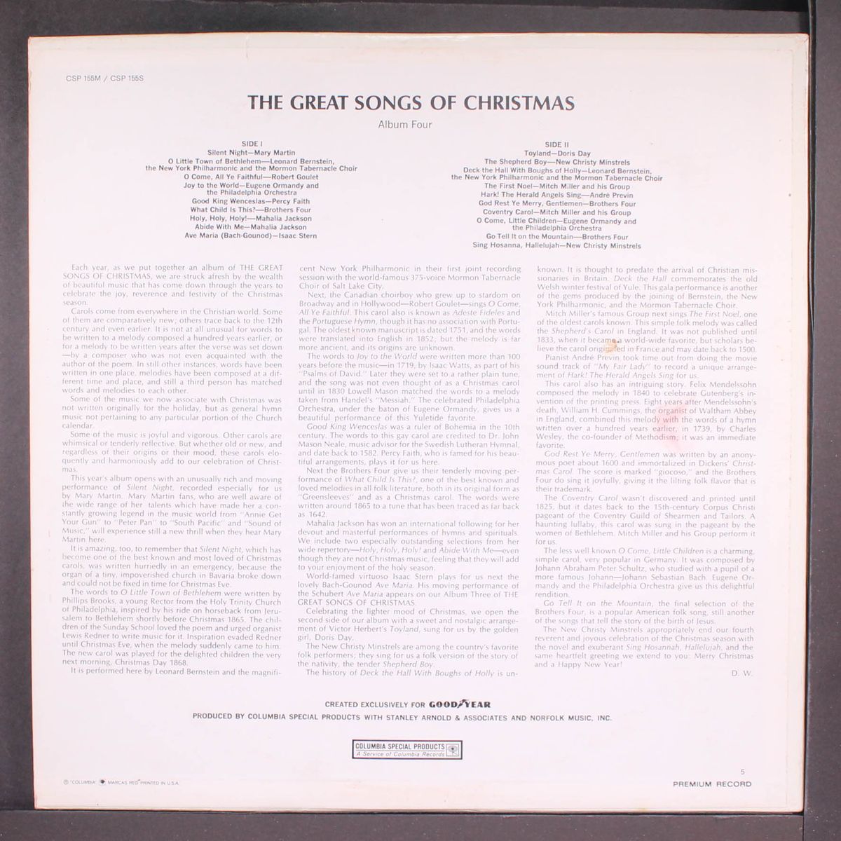 great songs of christmas (by the great artists of our time) album four by VARIOUS