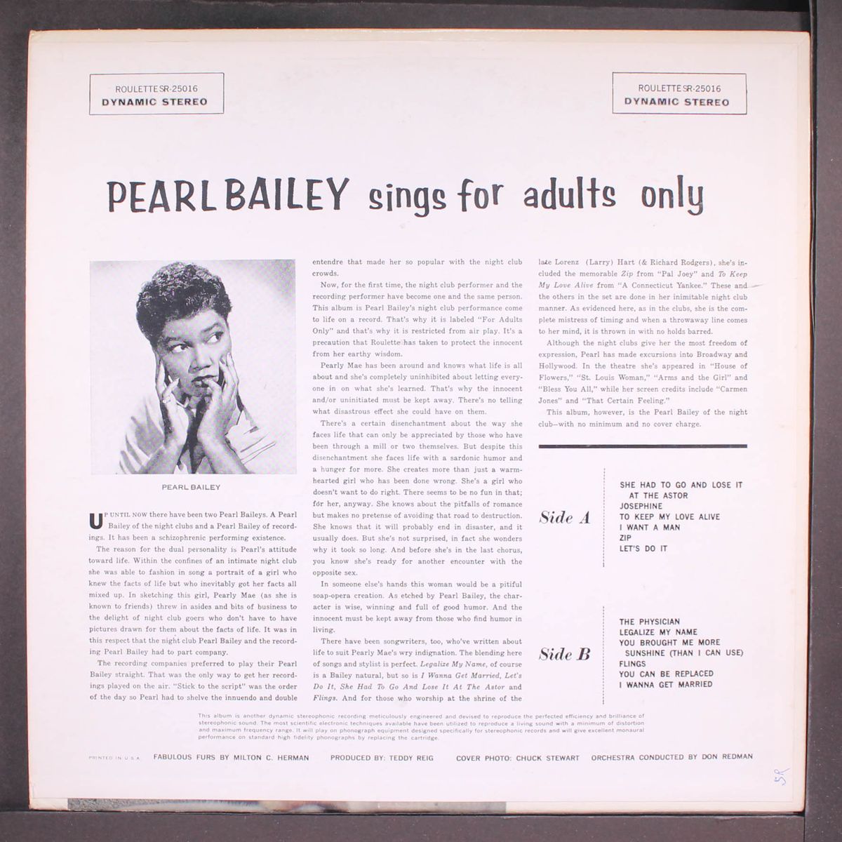 sings for adults only by PEARL BAILEY