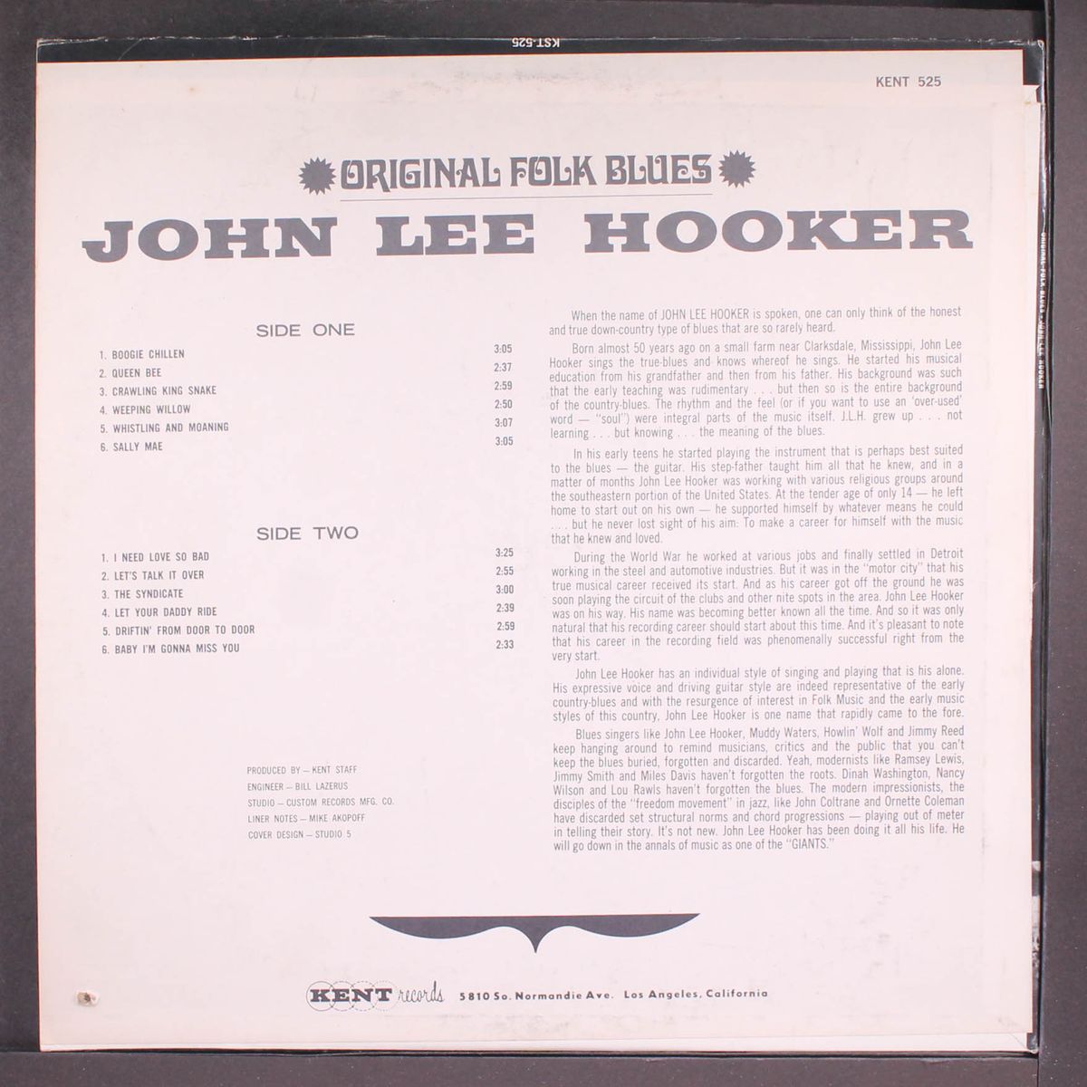 original folk blues by JOHN LEE HOOKER