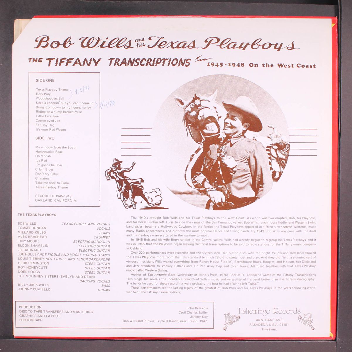 the tiffany transcriptions by BOB WILLS