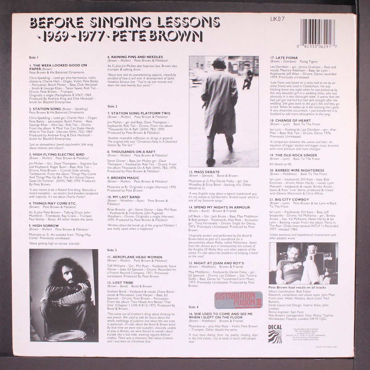 before singing lessons 1969-1977 by PETE BROWN