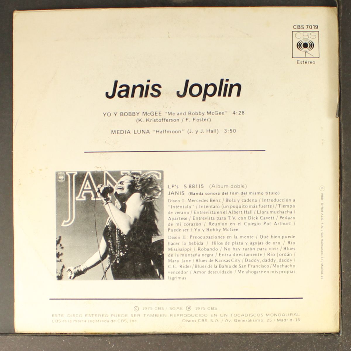 yo y bobbie mcgee / media luna by JANIS JOPLIN