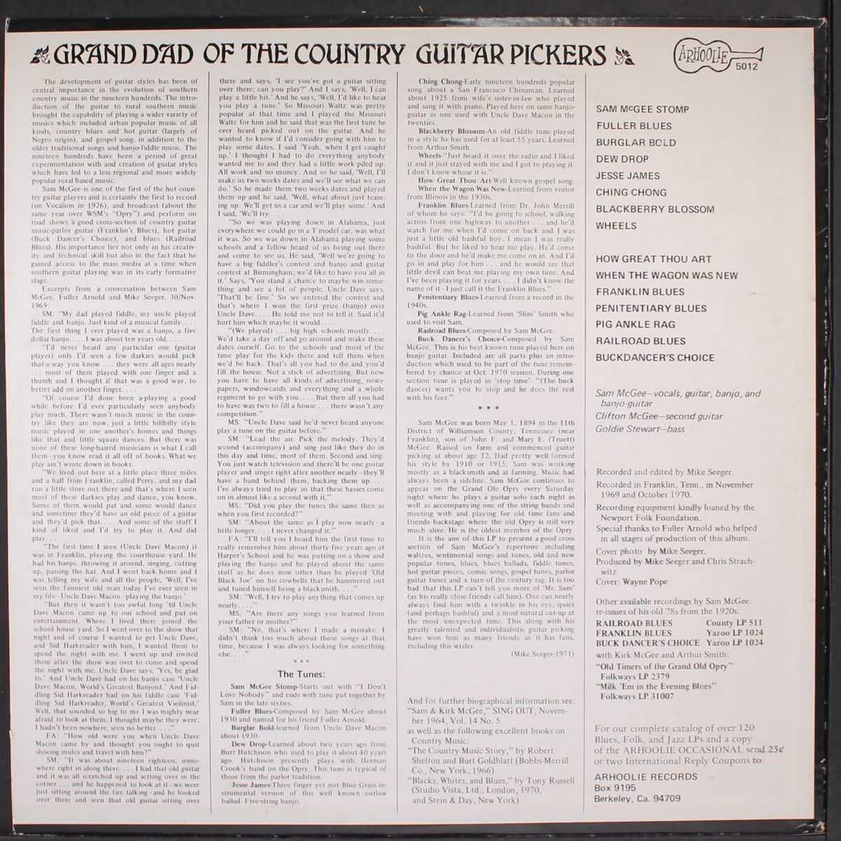 grand dad of the country guitar pickers by SAM MCGEE