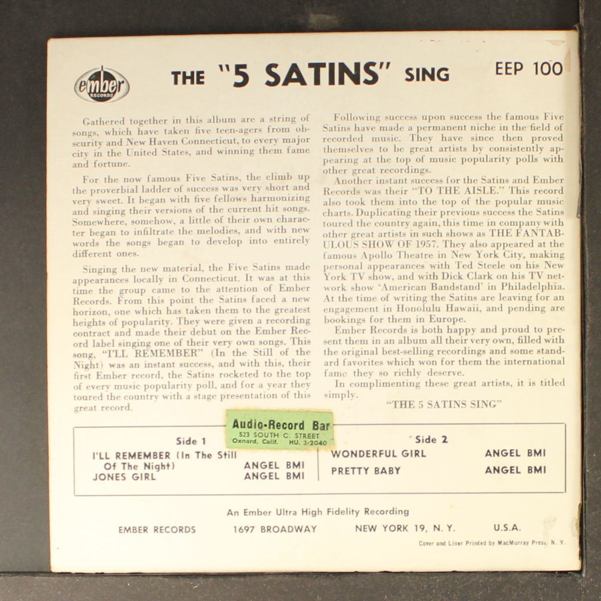 sing by FIVE SATINS