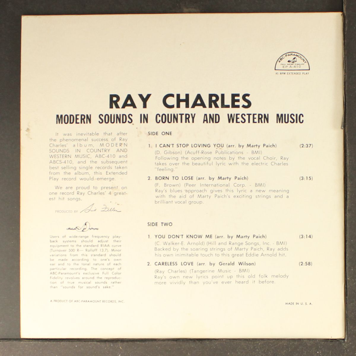 modern sounds in country & western music by RAY CHARLES