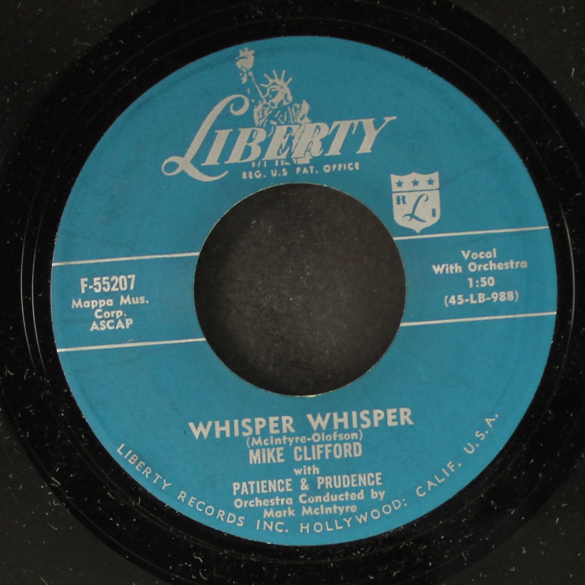 whisper whisper / should i by MIKE CLIFFORD W/ PATIENCE & PRUDENCE
