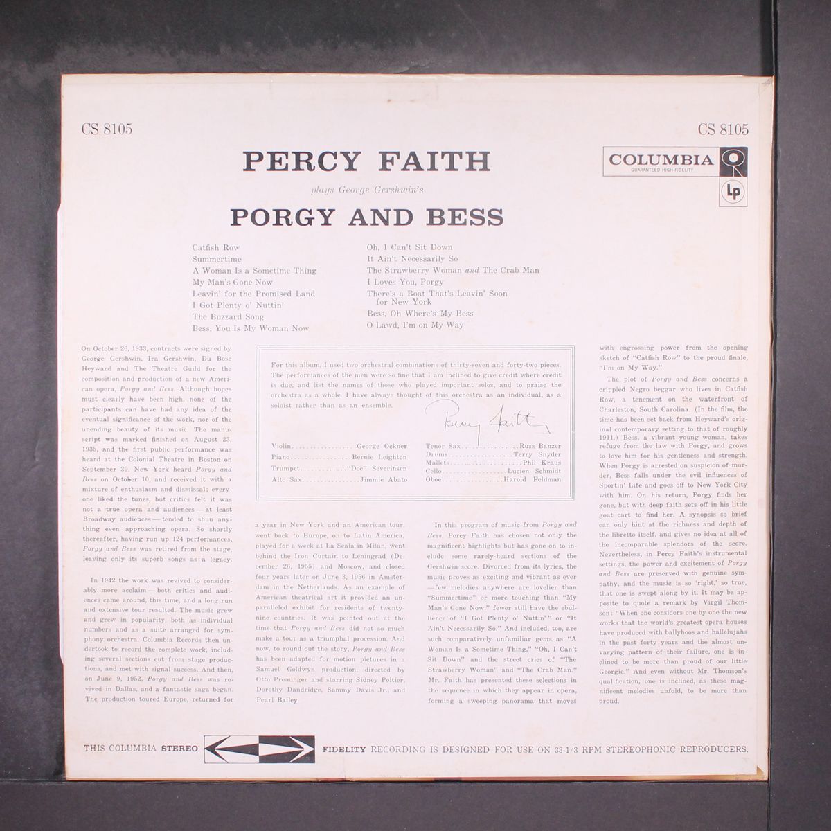 porgy and bess by PERCY FAITH