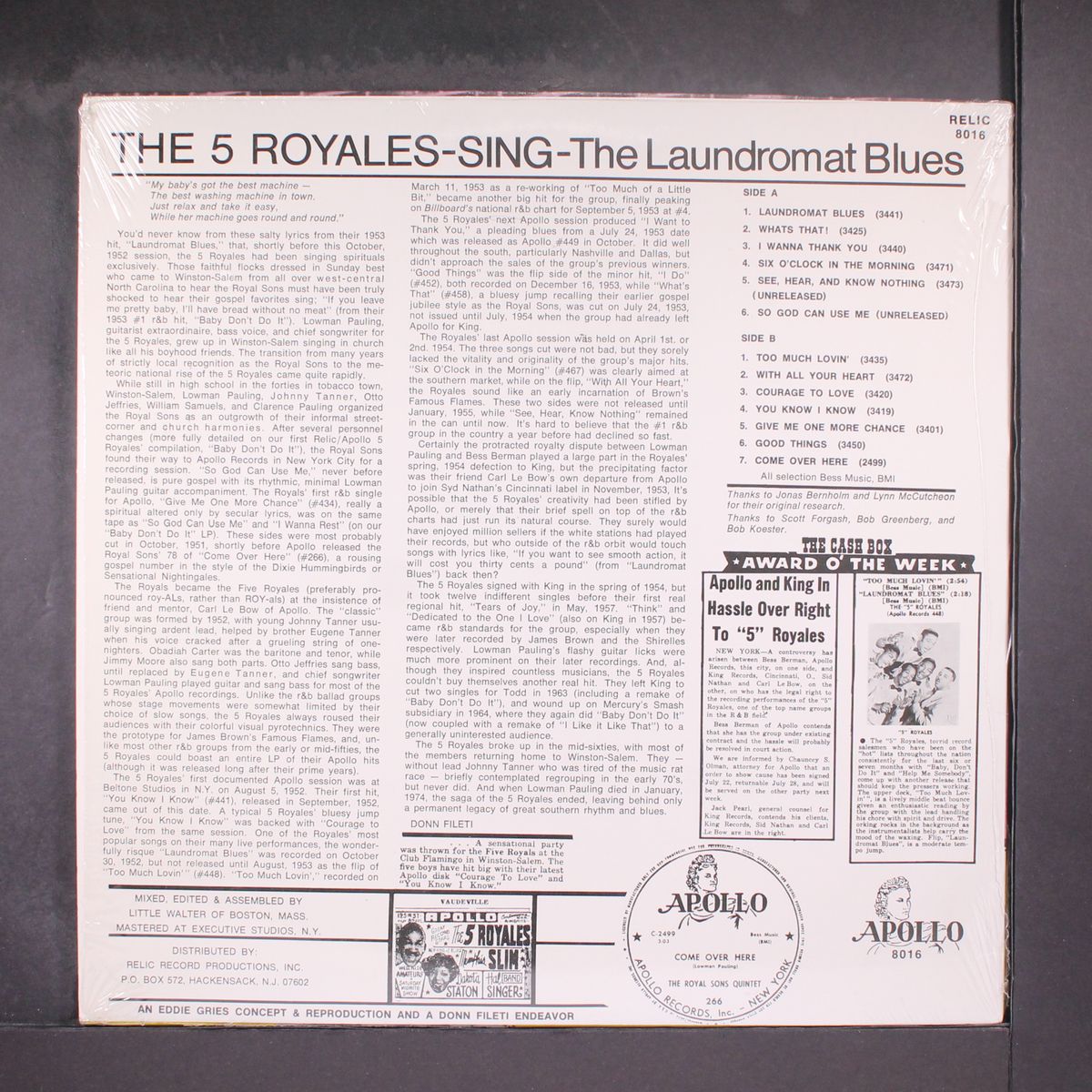 sing the laundromat blues by FIVE ROYALES