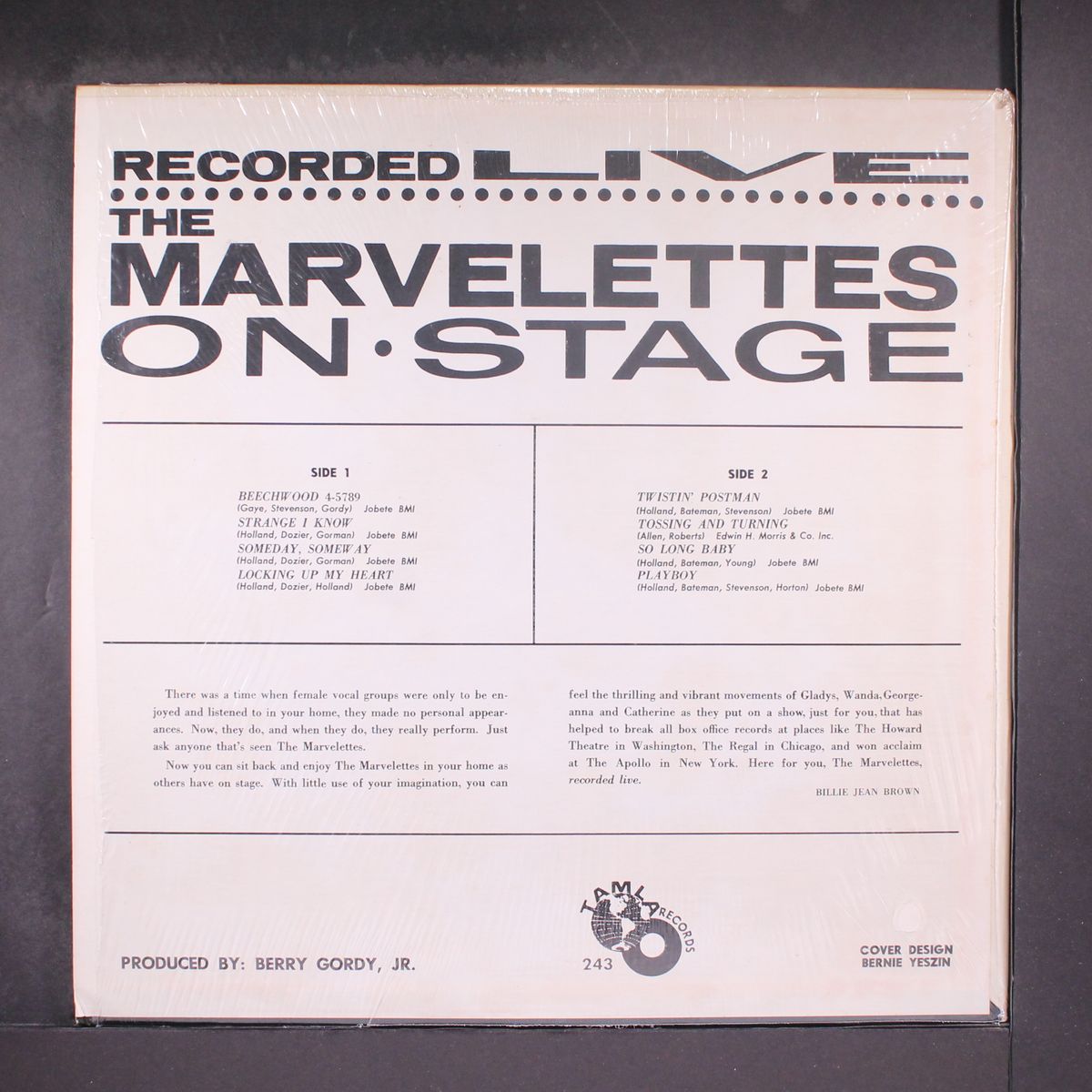 recorded live on stage by MARVELETTES