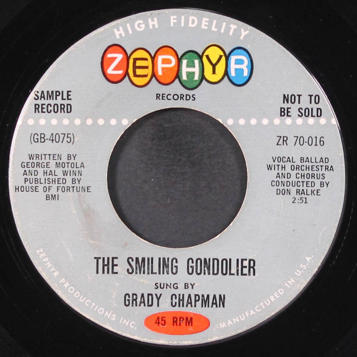 my love will never change / the smiling gondolier by GRADY CHAPMAN