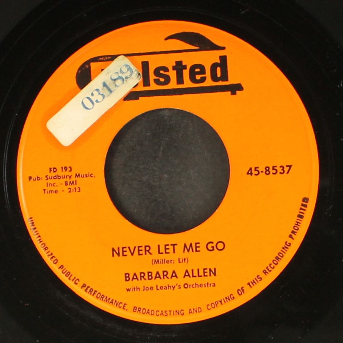 tommy's song / never let me go by BARBARA ALLEN
