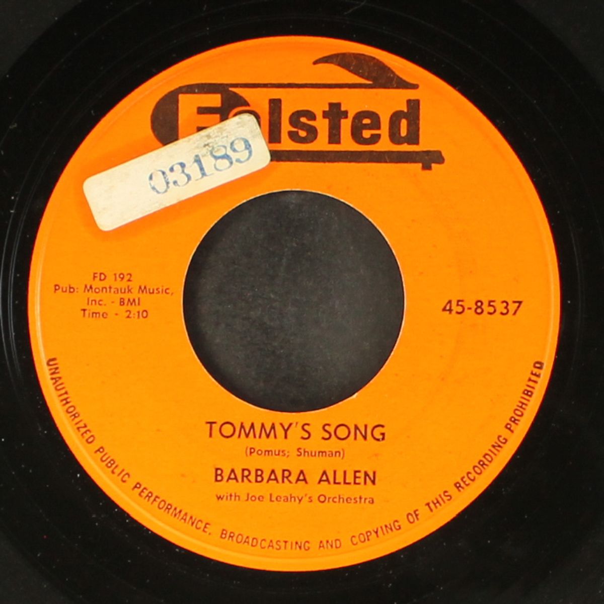 tommy's song / never let me go by BARBARA ALLEN