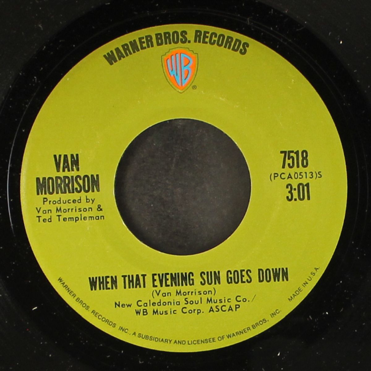 wild night / when that evening sun goes down by VAN MORRISON