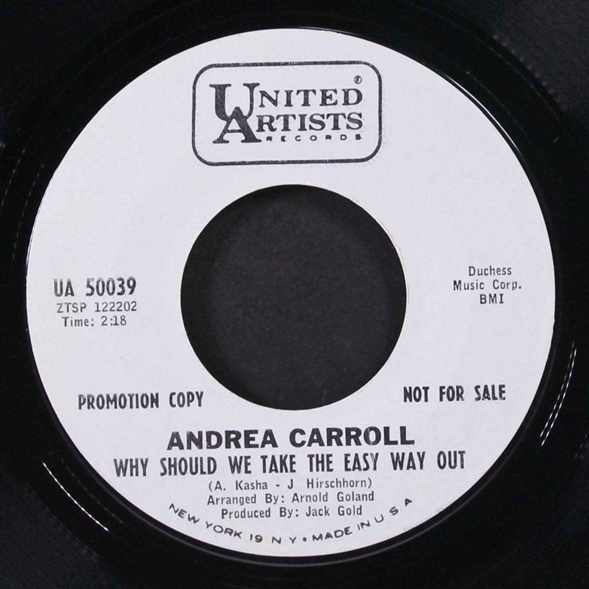 hey beach boy / why should we take the easy way out by ANDREA CARROLL