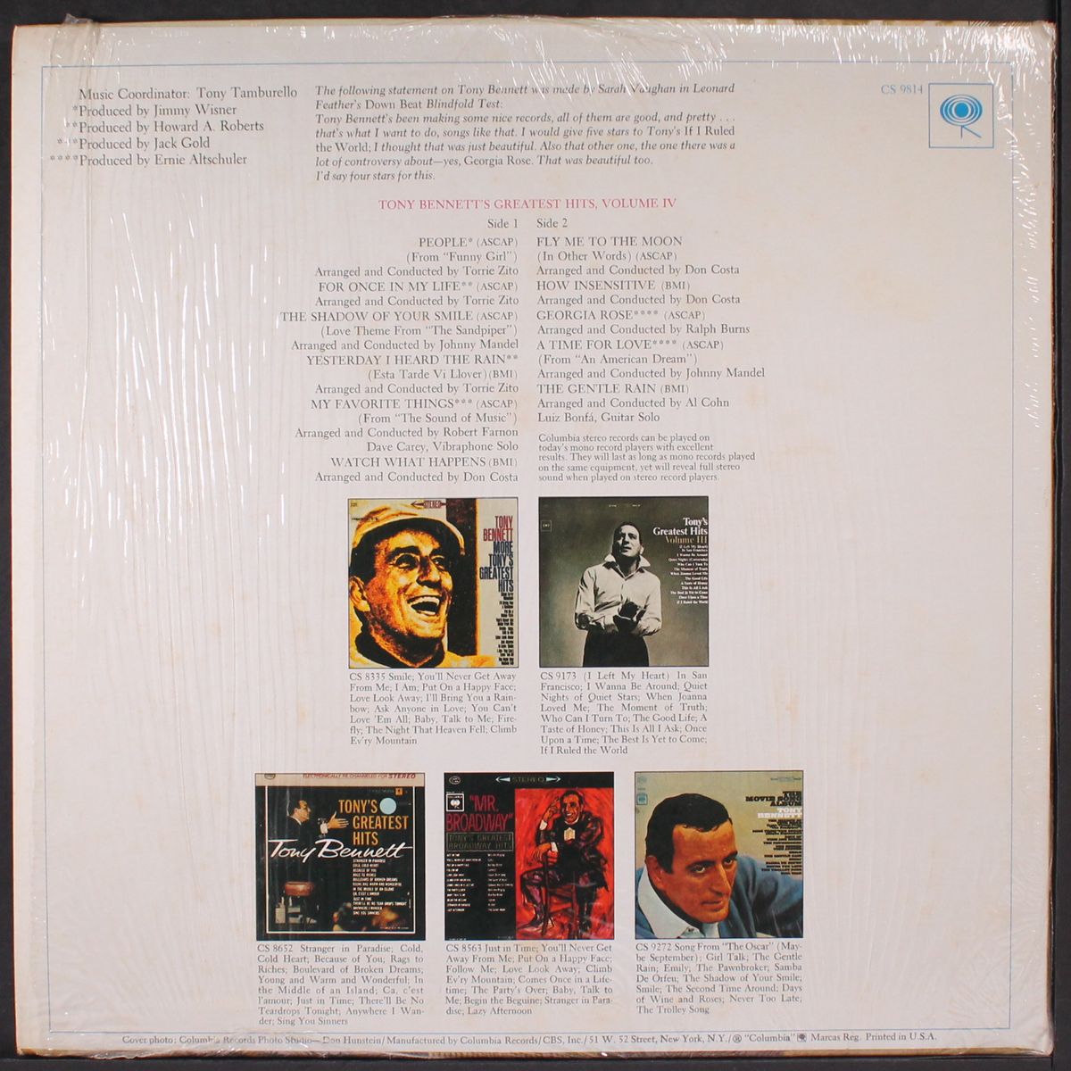 greatest hits, vol. 4 by TONY BENNETT