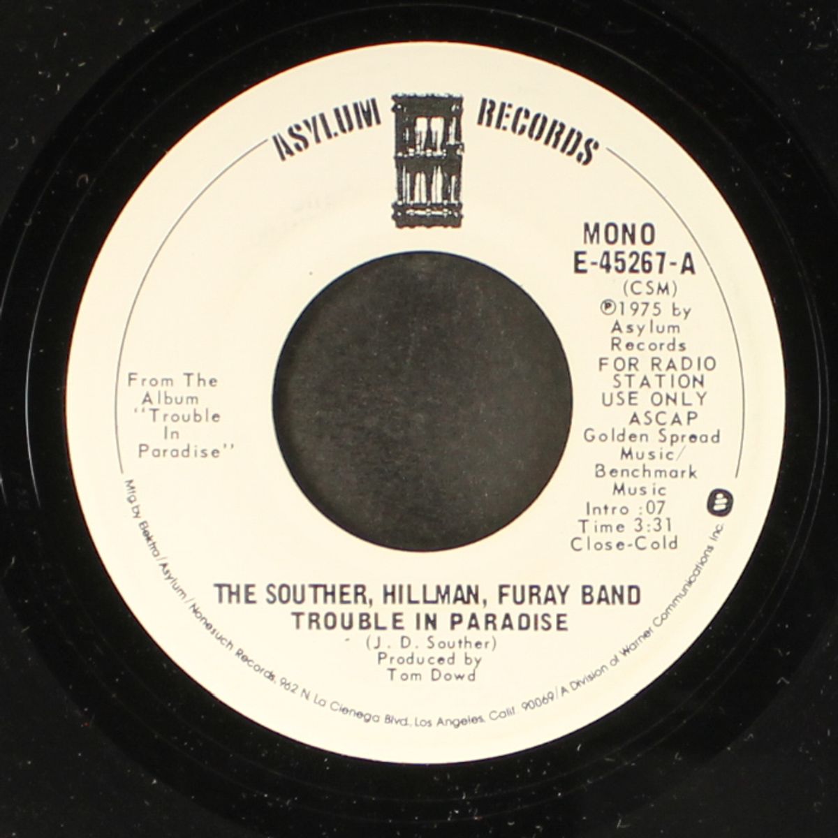 trouble in paradise / mono by SOUTHER, HILLMAN, FURAY BAND