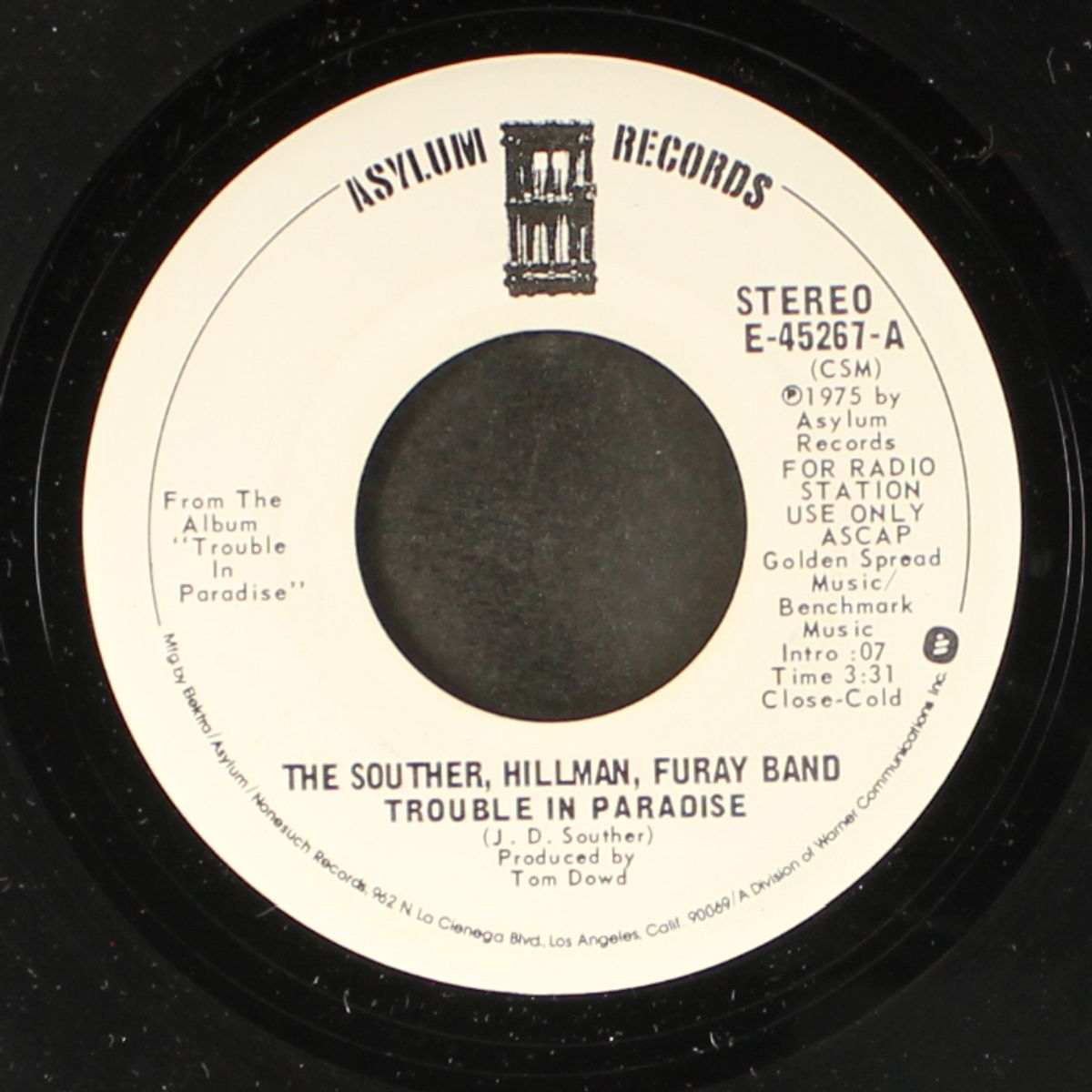 trouble in paradise / mono by SOUTHER, HILLMAN, FURAY BAND