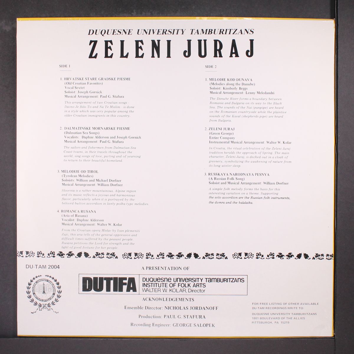 zeleni juraj by DUQUESNE UNIVERSITY TAMBURITZANS