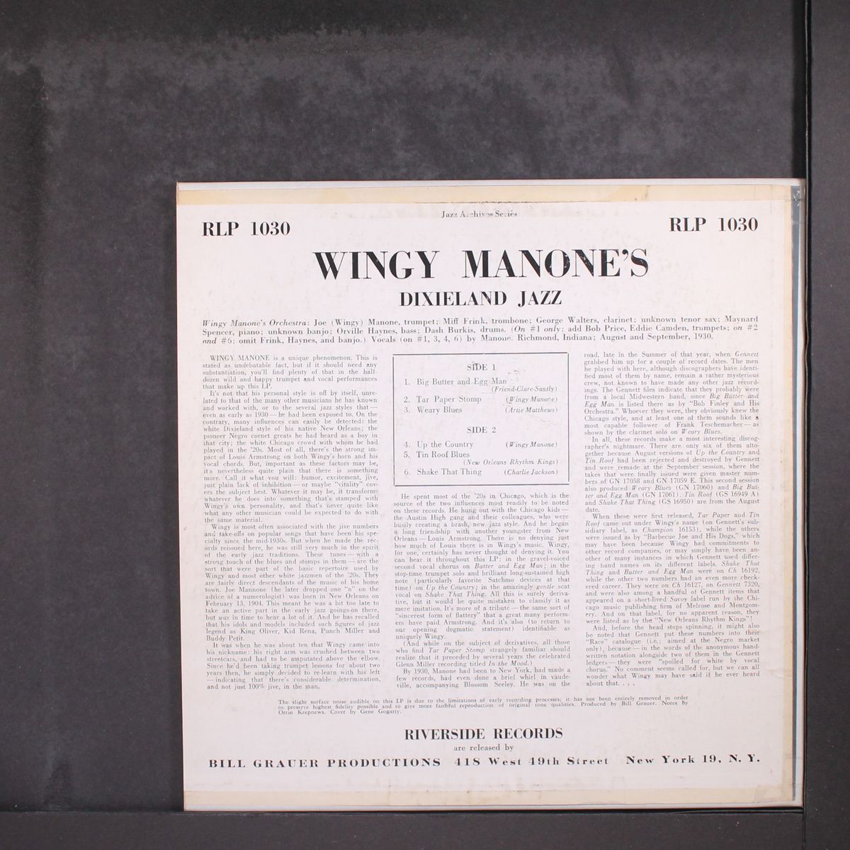 dixieland jazz by WINGY MANONE