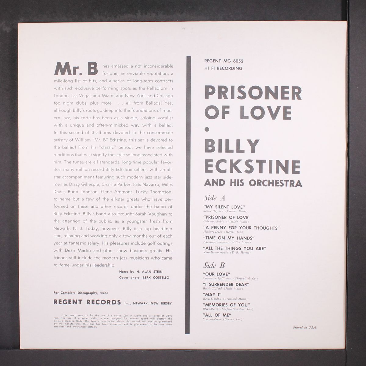 prisoner of love by BILLY ECKSTINE