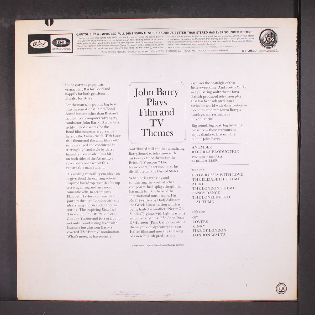 plays film & t.v. themes by JOHN BARRY