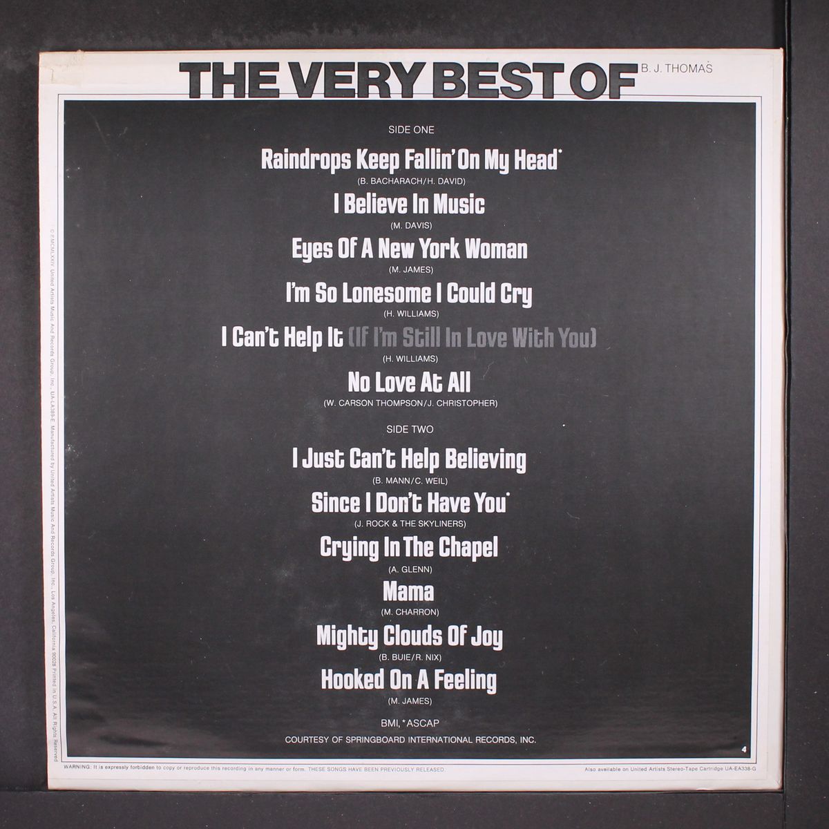 very best of by B.J. THOMAS