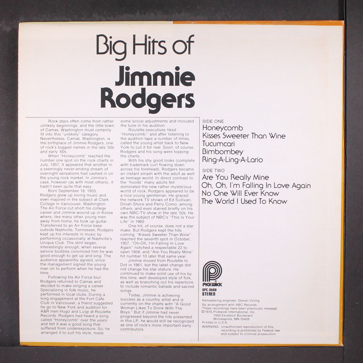 big hits of by JIMMIE RODGERS