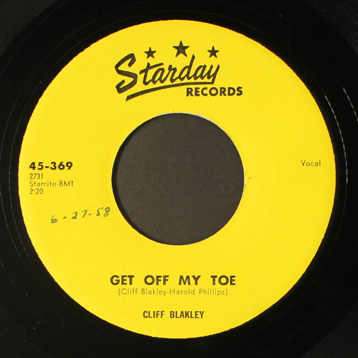get off my toe / i'm not going steady anymore by CLIFF BLAKLEY
