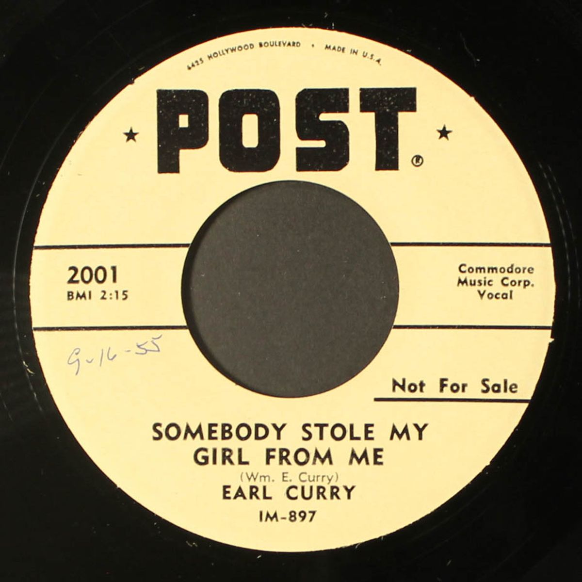 special girl / somebody stole my girl from me by EARL CURRY