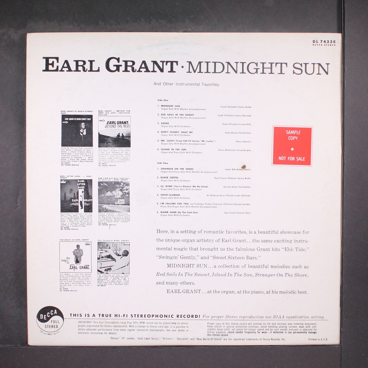 midnight sun by EARL GRANT