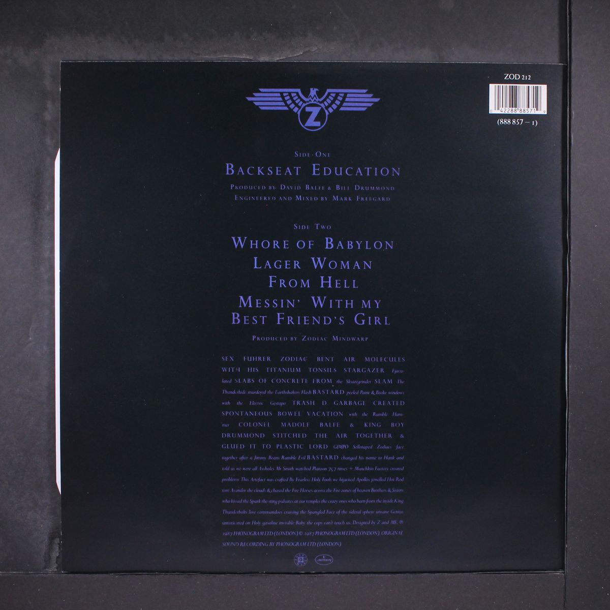 backseat education by ZODIAC MINDWARP & LOVE REACTION