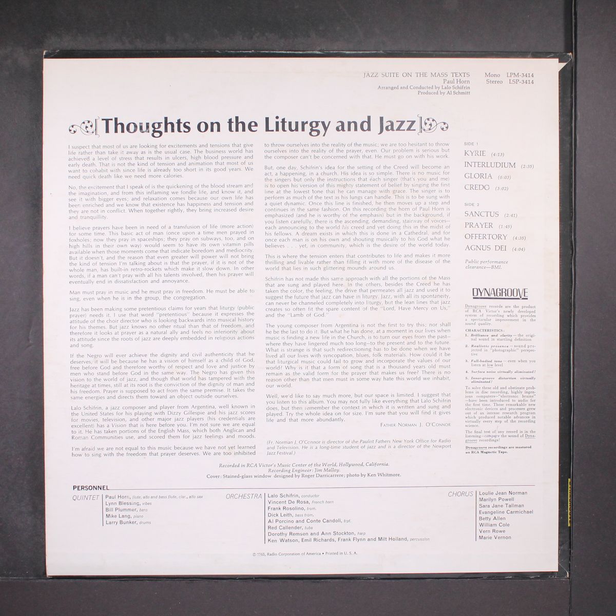 jazz suite on the mass texts by PAUL HORN
