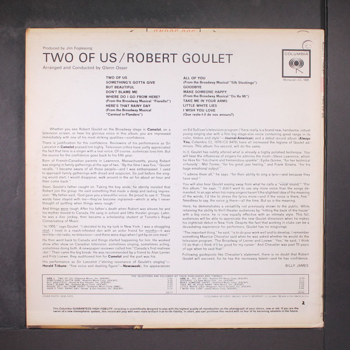 two of us by ROBERT GOULET