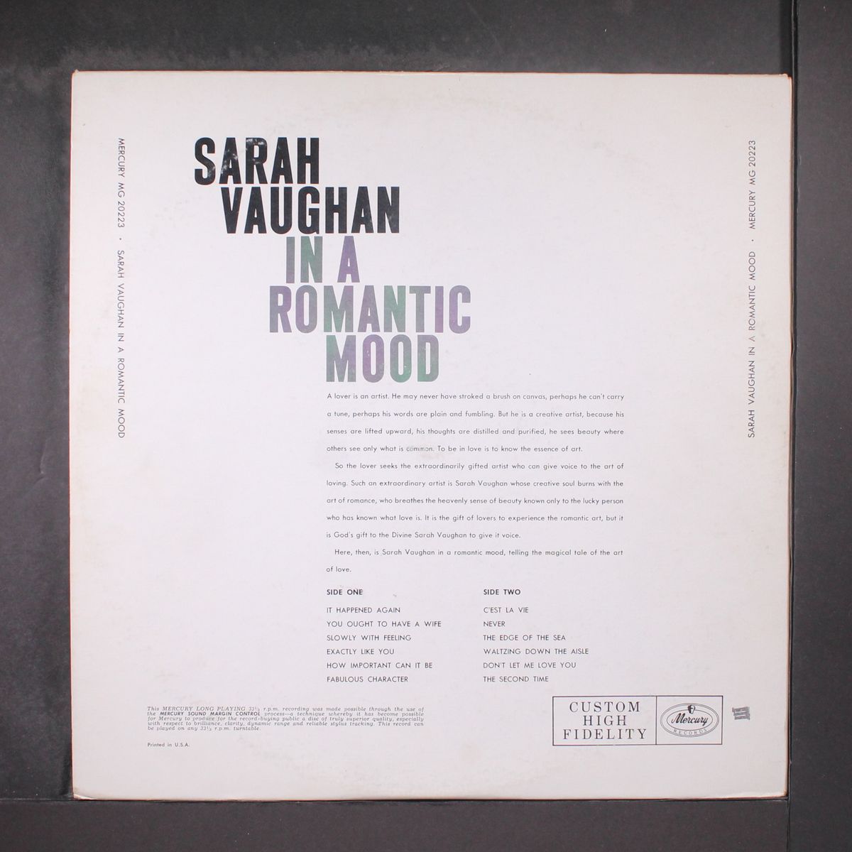 in a romantic mood by SARAH VAUGHAN