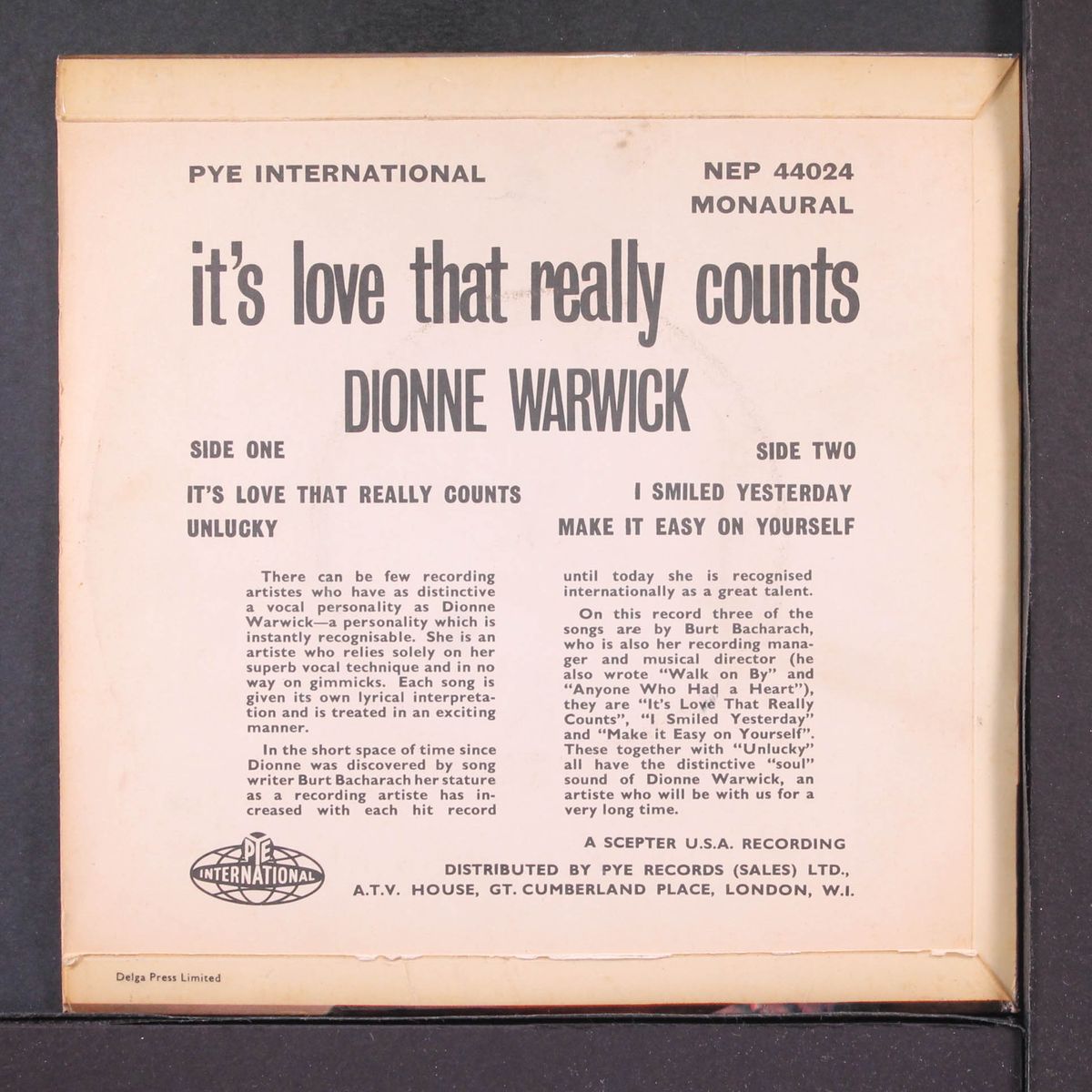 it's love that really counts by DIONNE WARWICK
