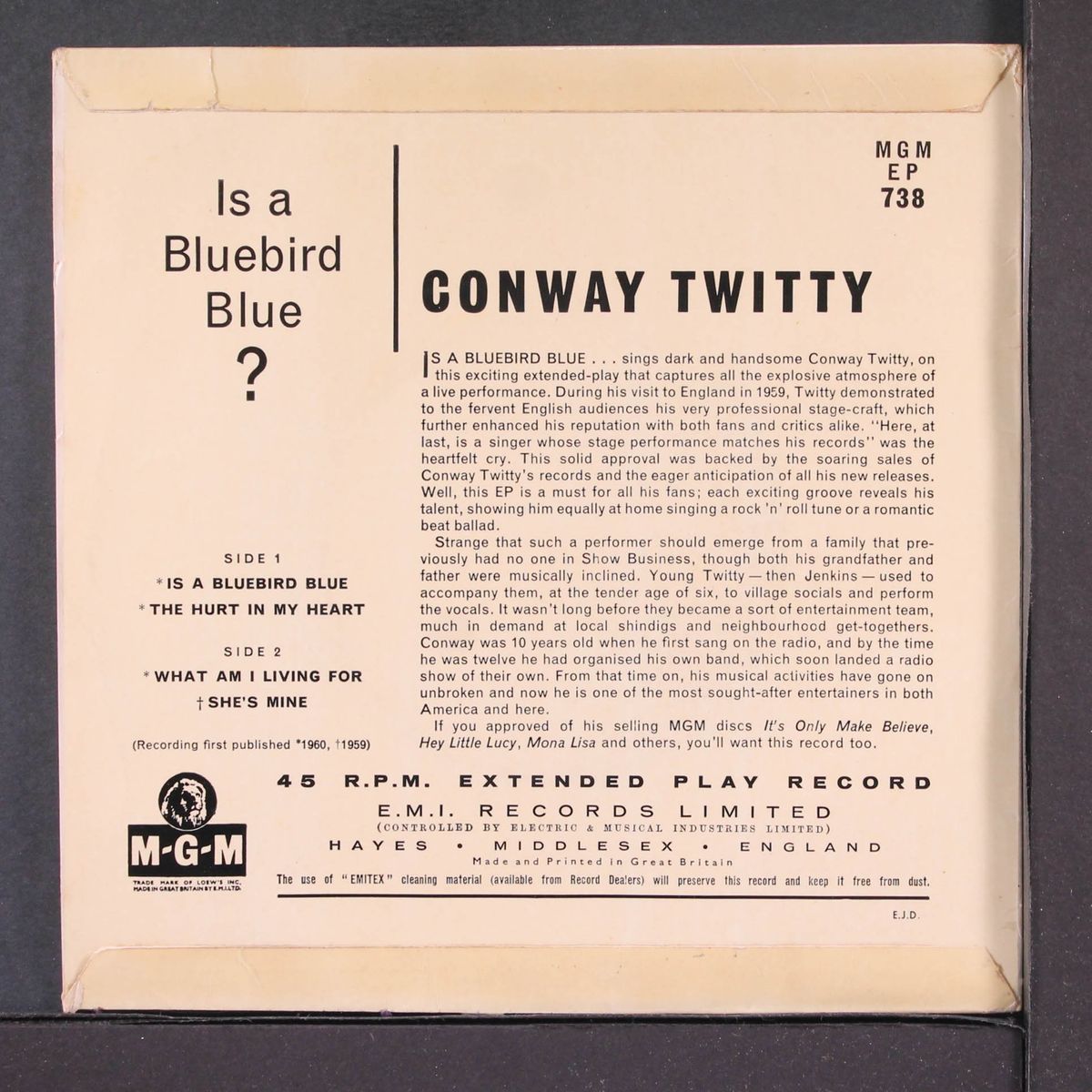 is a bluebird blue? by CONWAY TWITTY