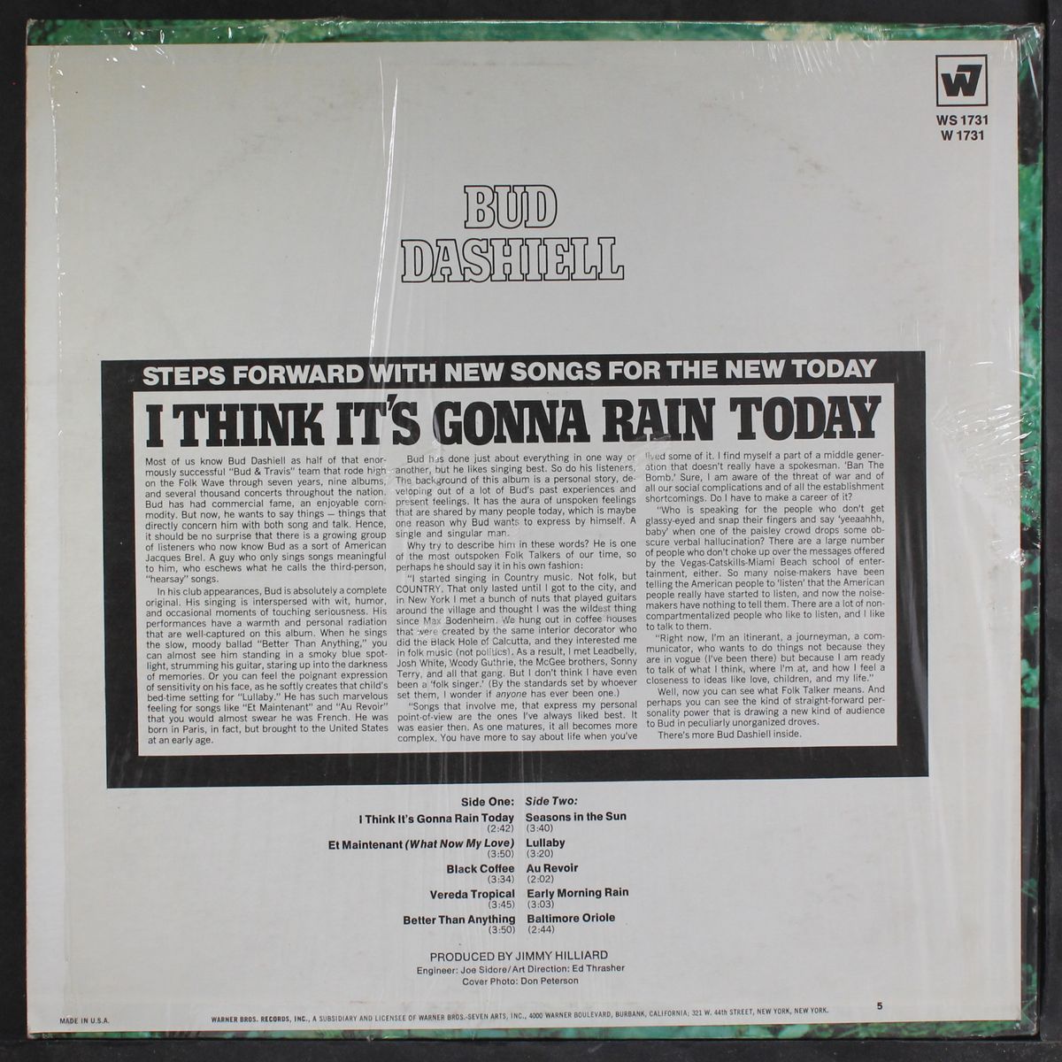 i think it's gonna rain today by BUD DASHIELL
