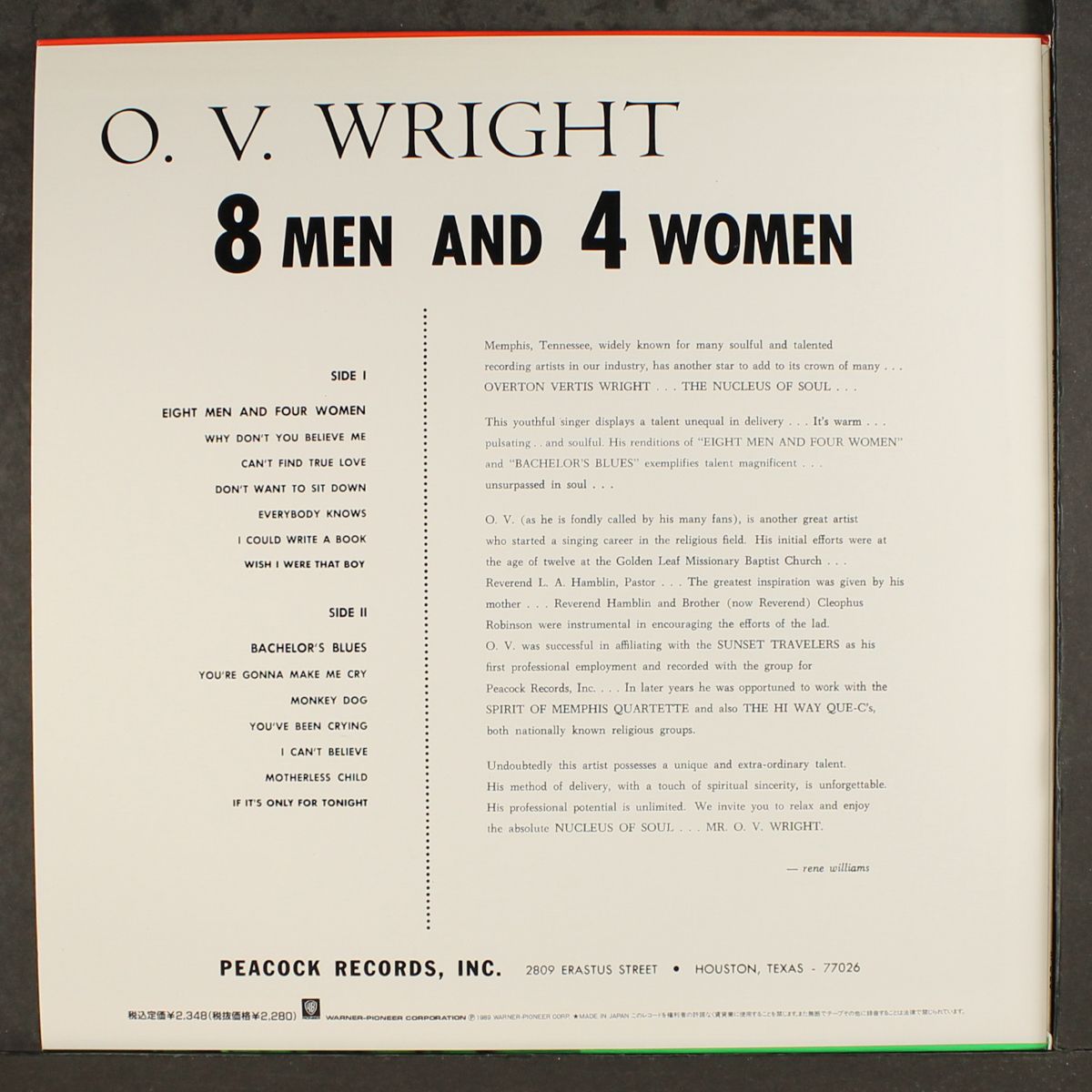 8 men and 4 women by O.V. WRIGHT