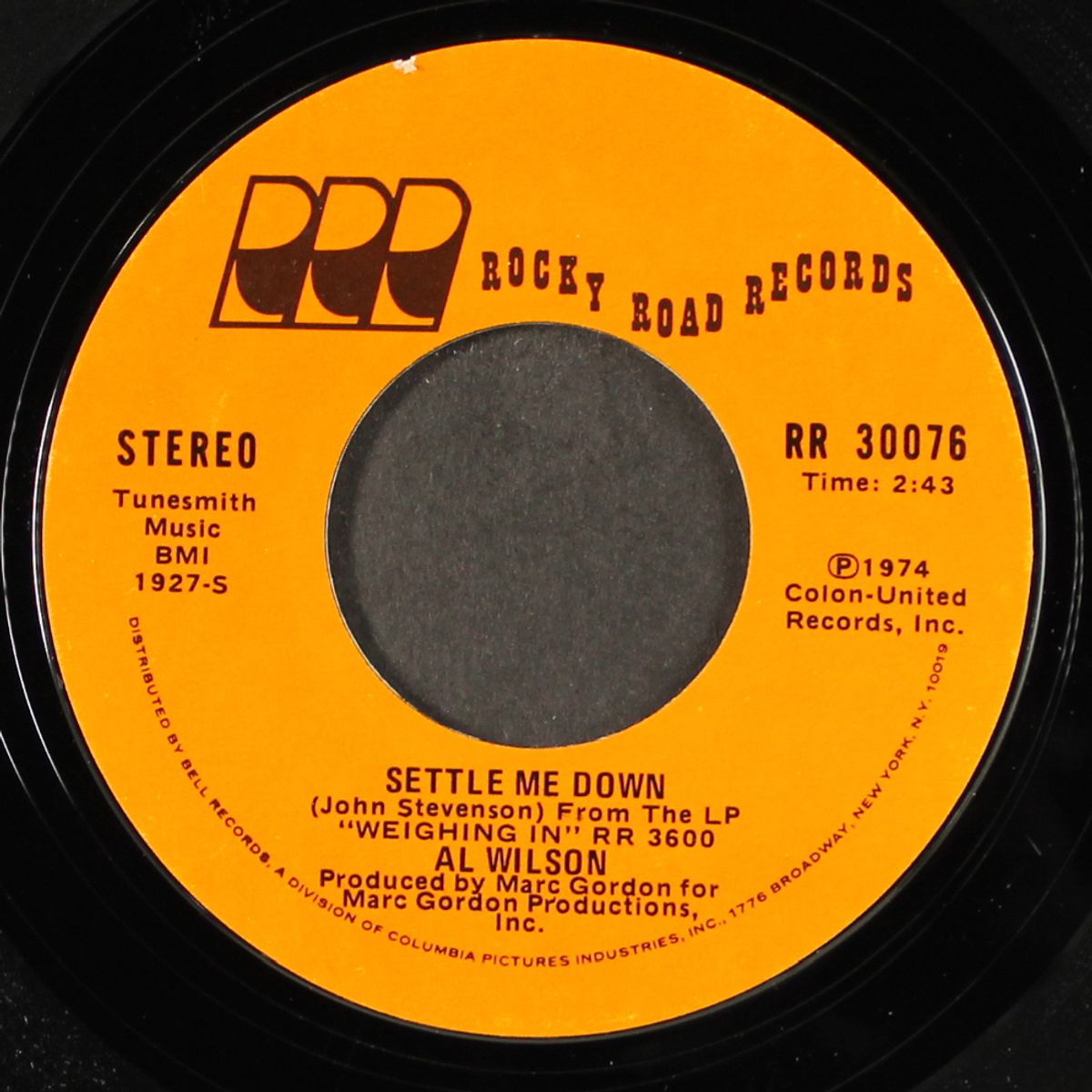 touch and go / settle me down by AL WILSON