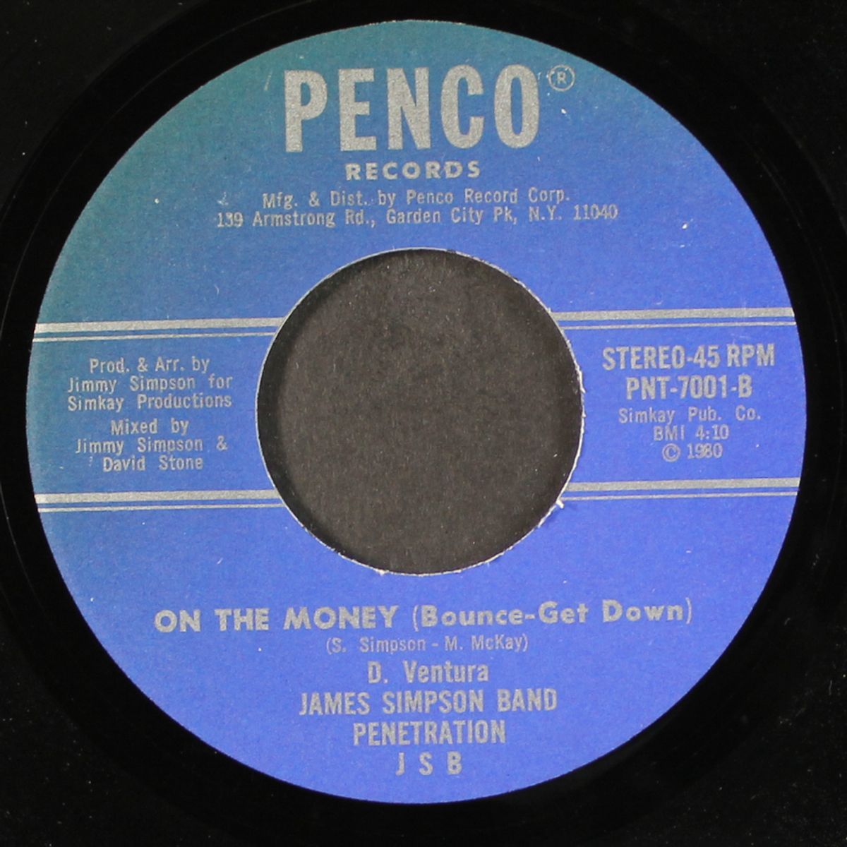on the money / can't get over you by JAMES SIMPSON BAND PENETRATION
