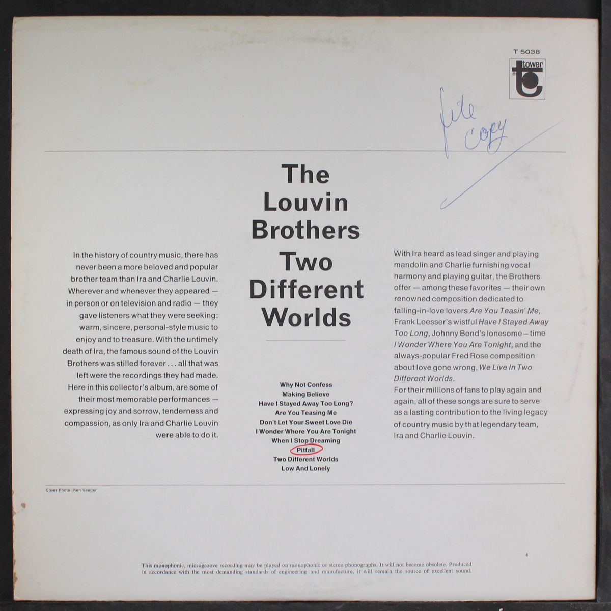 two different worlds by LOUVIN BROTHERS