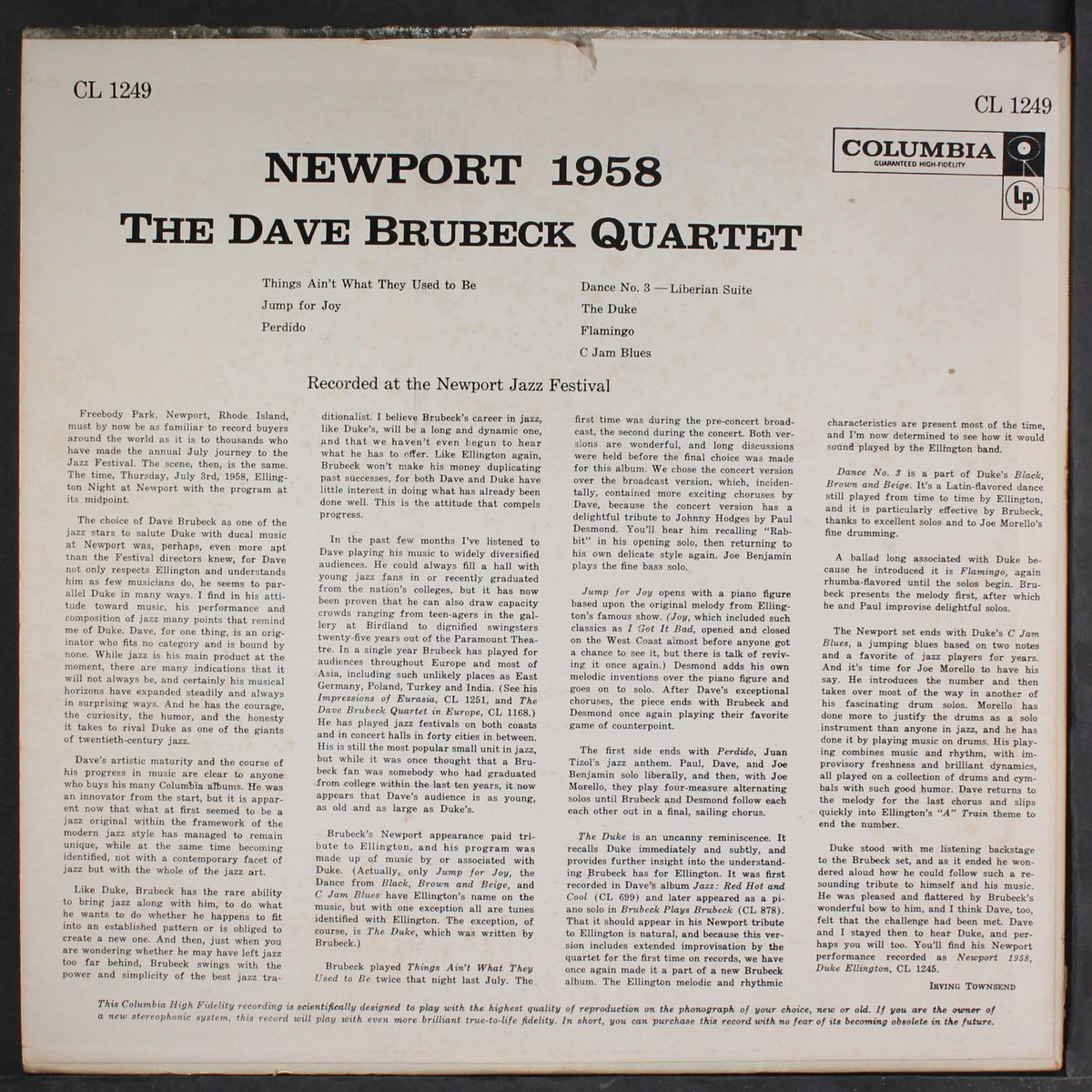 newport 1958 by DAVE BRUBECK