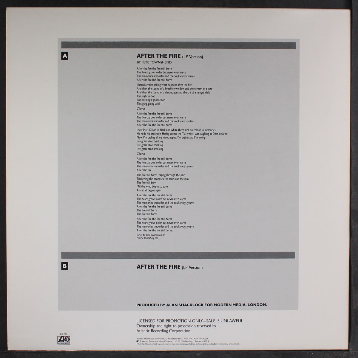 after the fire / same by ROGER DALTREY
