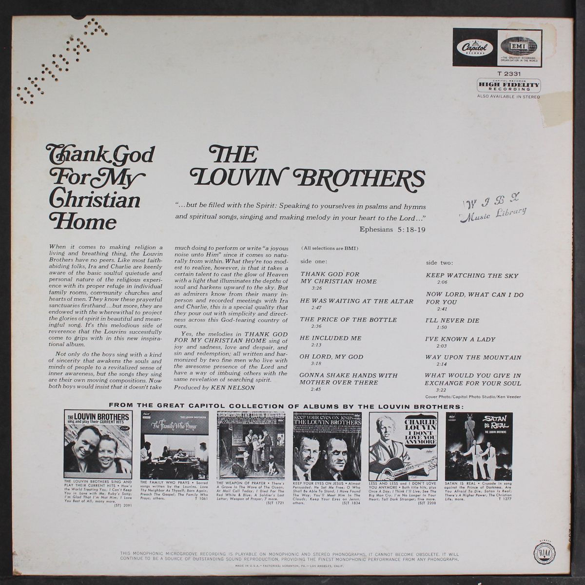 thank god for my christian home by LOUVIN BROTHERS
