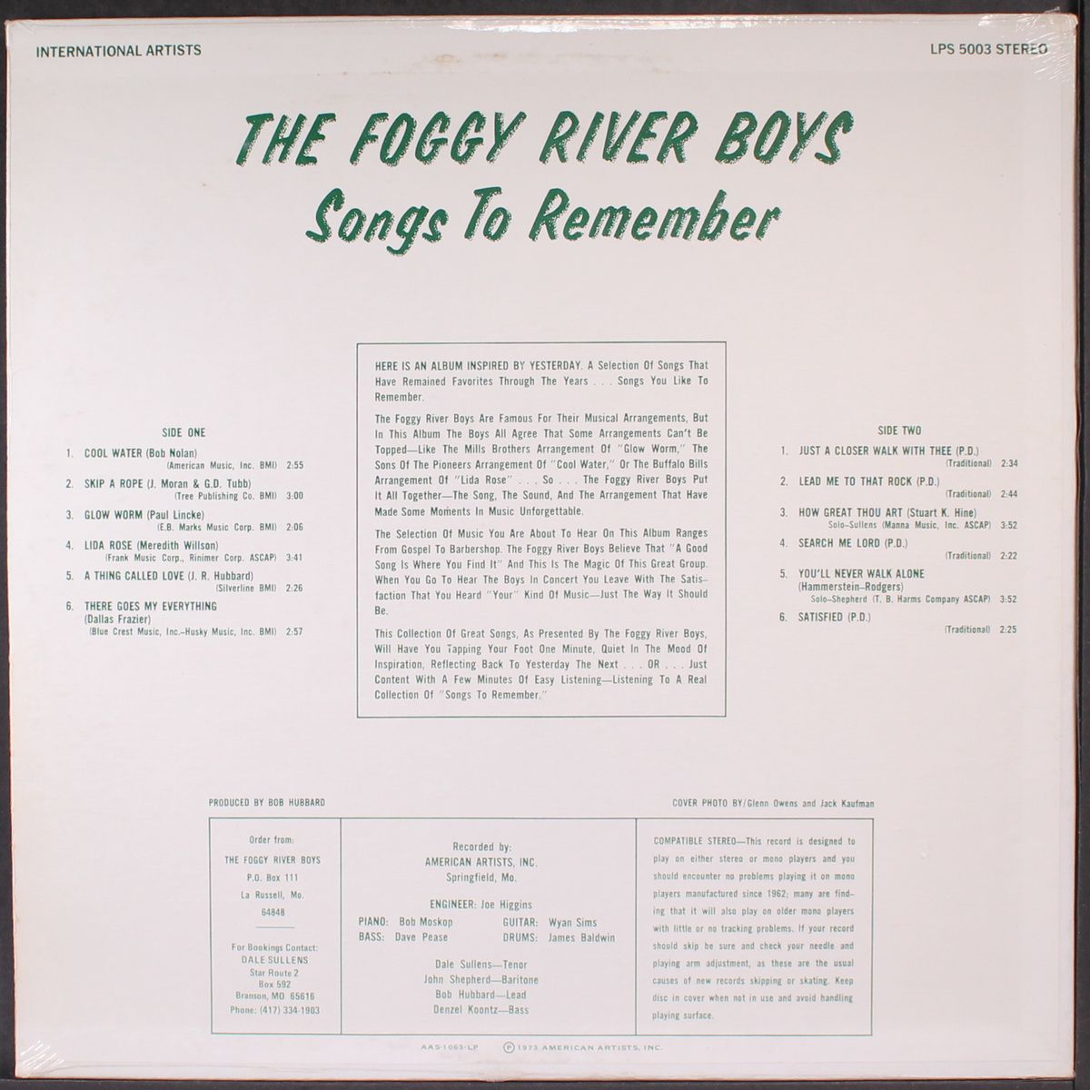 songs to remember by FOGGY RIVER BOYS