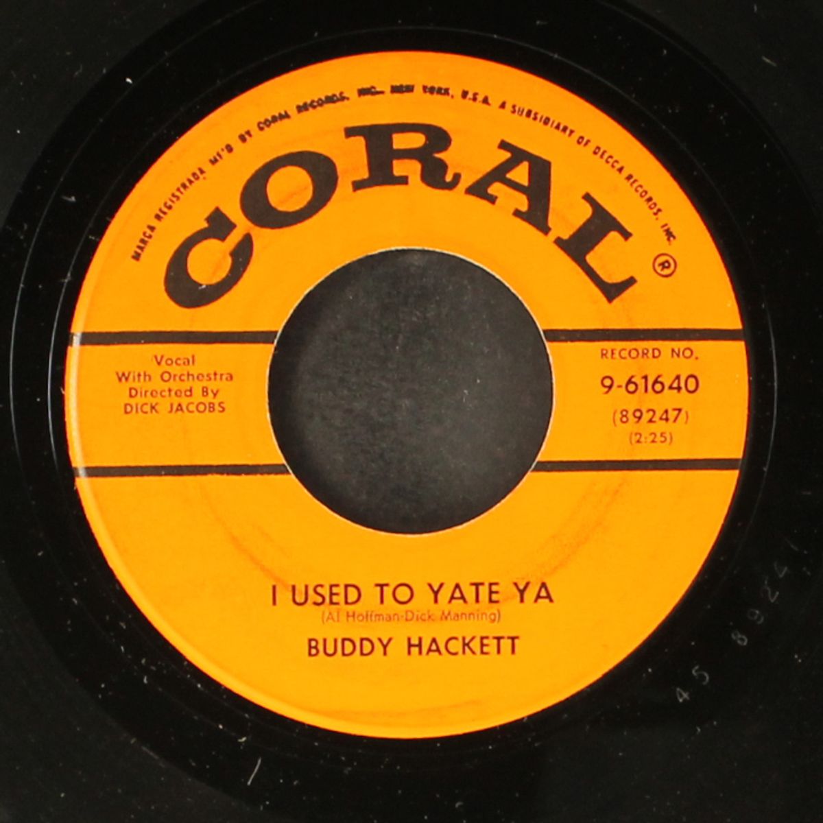 i used to yate ya / the songs my mother used to sing to who by BUDDY HACKETT