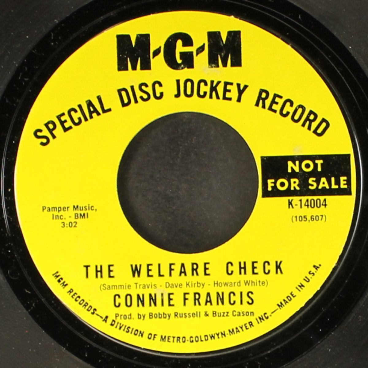 the welfare check / i don't wanna play house by CONNIE FRANCIS