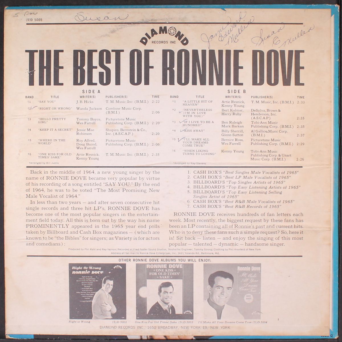 best of by RONNIE DOVE